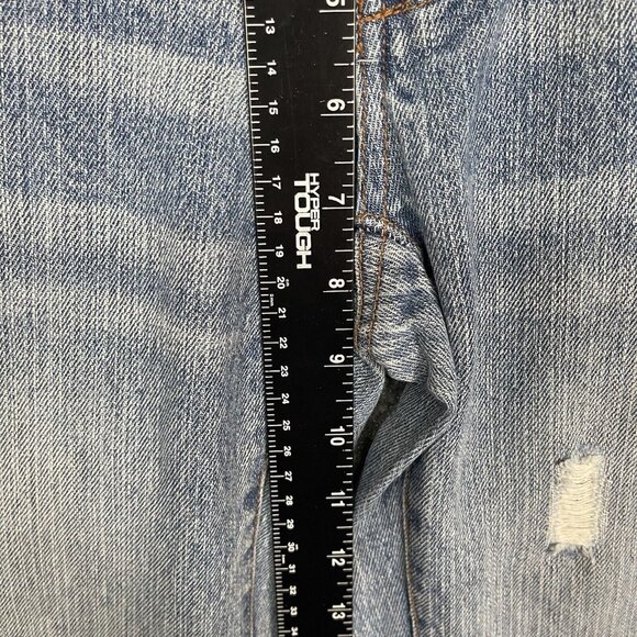 Squeeze Jeans Womens 3/4 Blue Light Wash Bootcut Distressed Embroidered Y2K - Picture 10 of 16